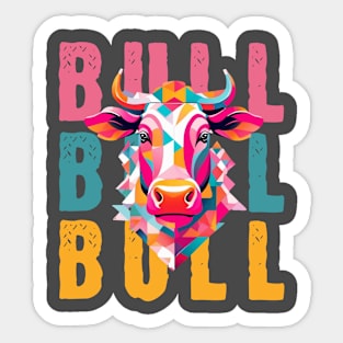 Cute Bull minimalist style art Sticker